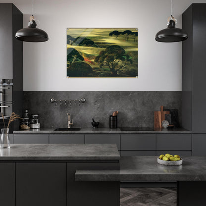 Forest in Fog - Eyvind Earle Acrylic Print - 70x100 cm / 28x40″ inches | Eyvind Earle Wall Art | Eyvind Earle Prints