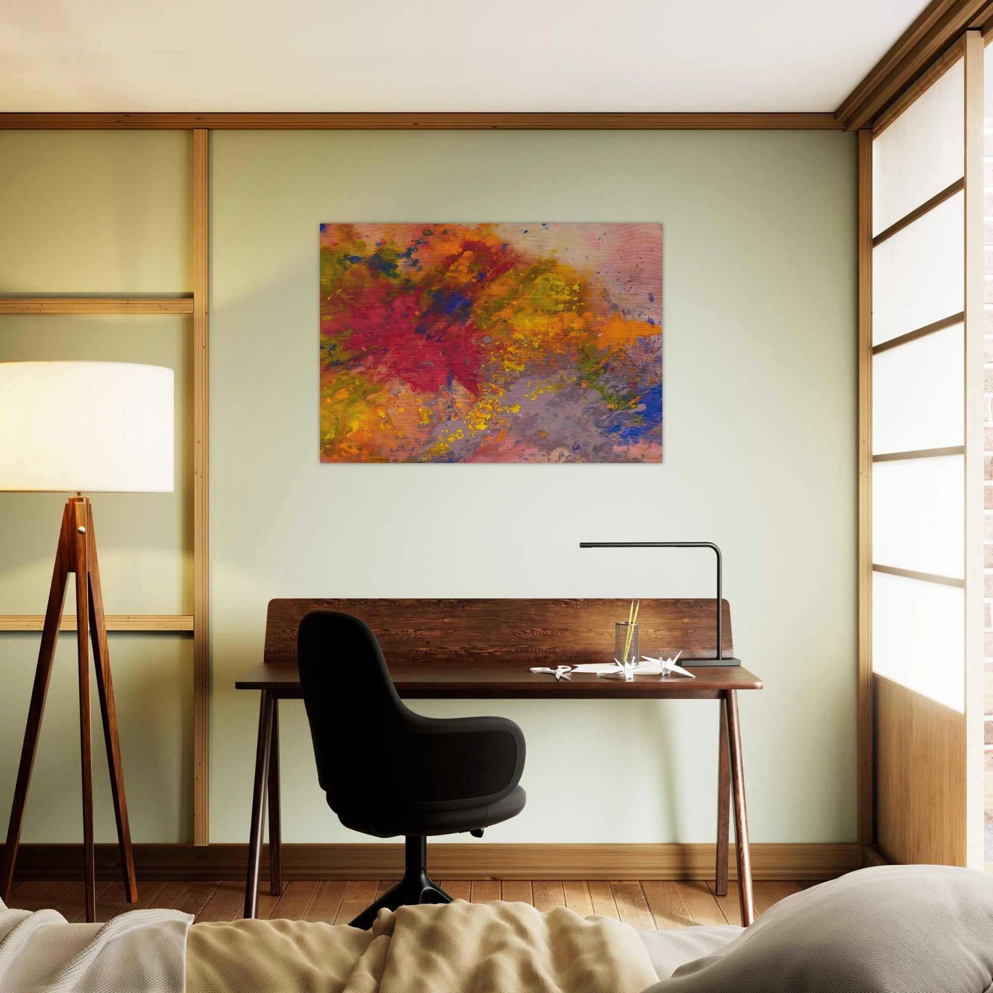 Red Linger - Sam Gilliam Brushed Aluminum Print - 70x100 cm / 28x40 inches | Sam Gilliam Aluminum Print | Sam Gilliam Prints