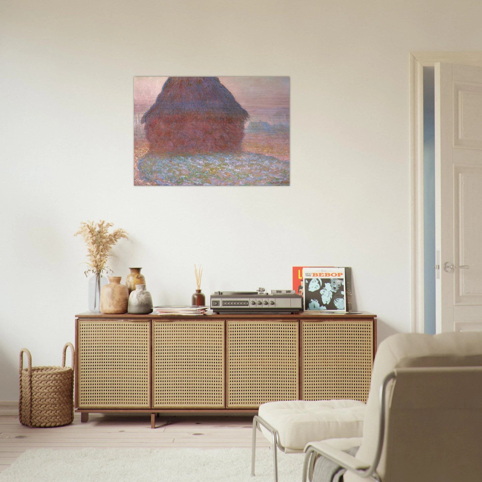 Grainstack in Sunshine - claude monet Brushed Aluminum Print - 70x100 cm / 28x40 inches | claude monet Aluminum Print | claude monet Prints