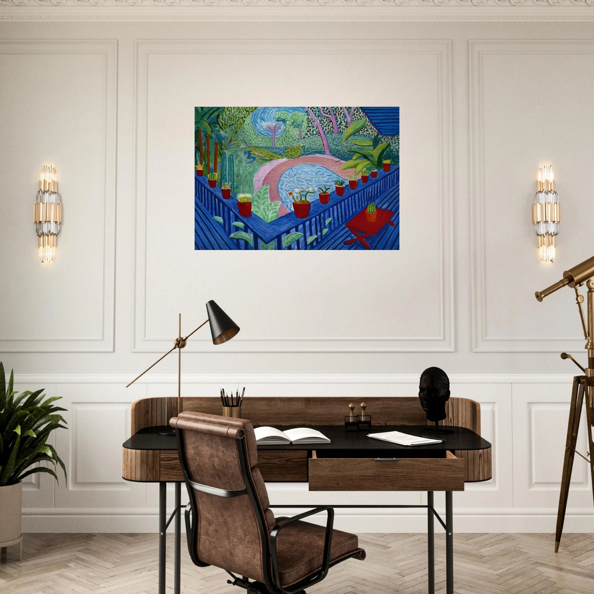 David Hockney - David Hockney Brushed Aluminum Print - 70x100 cm / 28x40 inches | David Hockney Aluminum Print | David Hockney Prints