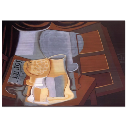 THE TABLE IN FRONT OF THE WINDOW 1921 - Juan Gris Brushed Aluminum Print - 70x100 cm / 28x40 inches | Juan Gris Aluminum Print | Juan Gris Prints