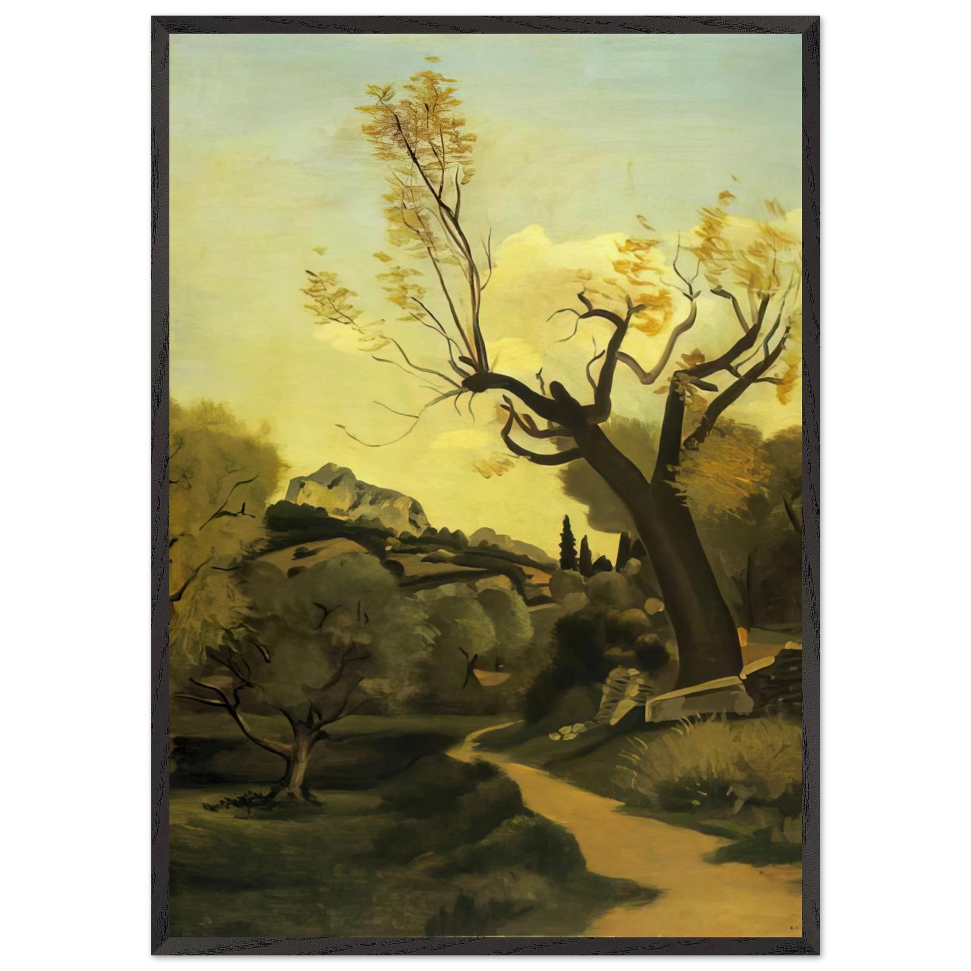 THE ROAD AND THE TREE - Andre Derain Framed Art Print – Black Wooden Frame - Default Title - -Framed Art Print