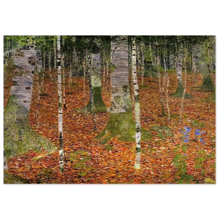 FARMHOUSE WITH BIRCH TREES 1903 - Gustav Klimt Brushed Aluminum Print - 70x100 cm / 28x40 inches | Gustav Klimt Aluminum Print | Gustav Klimt Prints