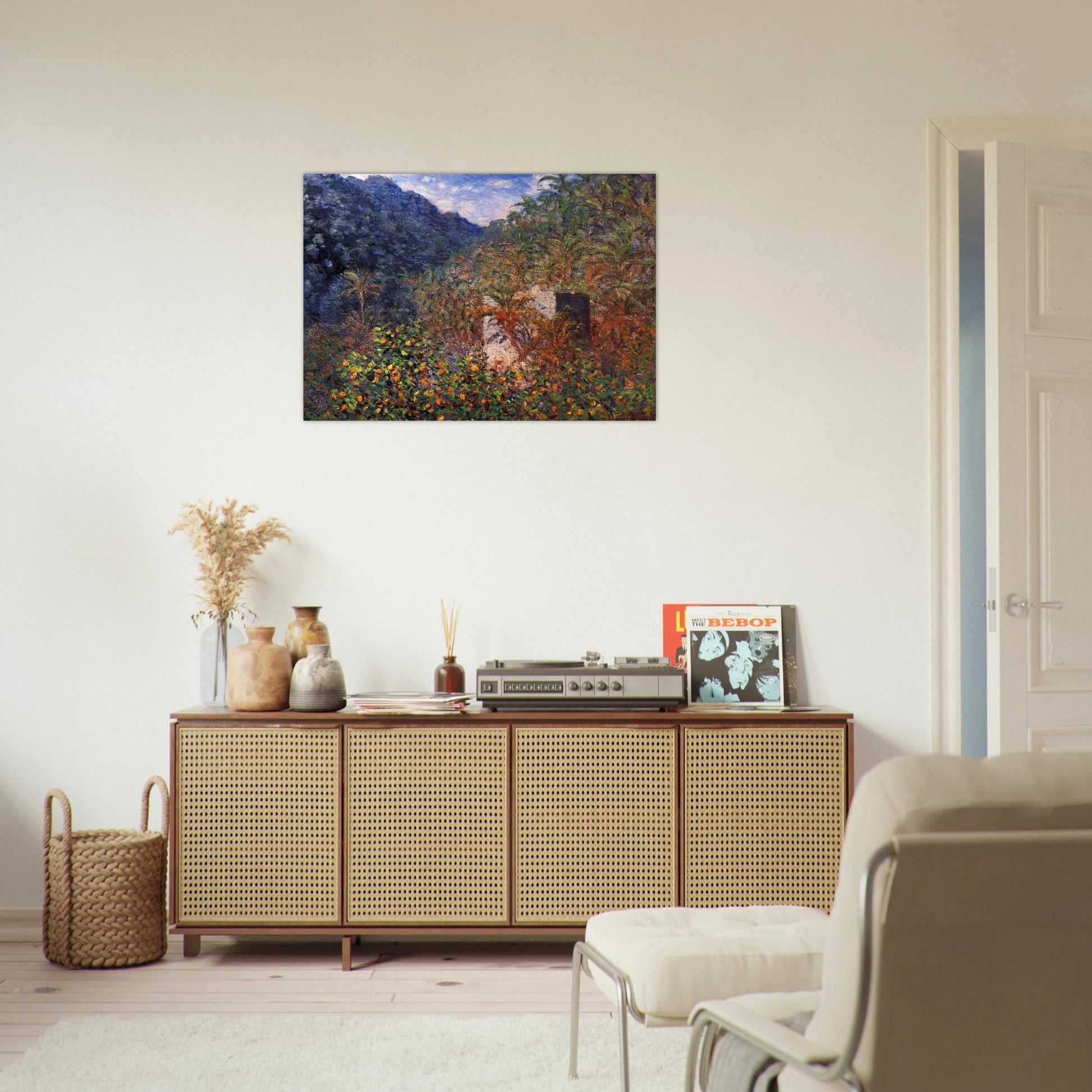 The Valley of Sasso, Blue Effect - claude monet Brushed Aluminum Print - 70x100 cm / 28x40 inches | claude monet Aluminum Print | claude monet Prints