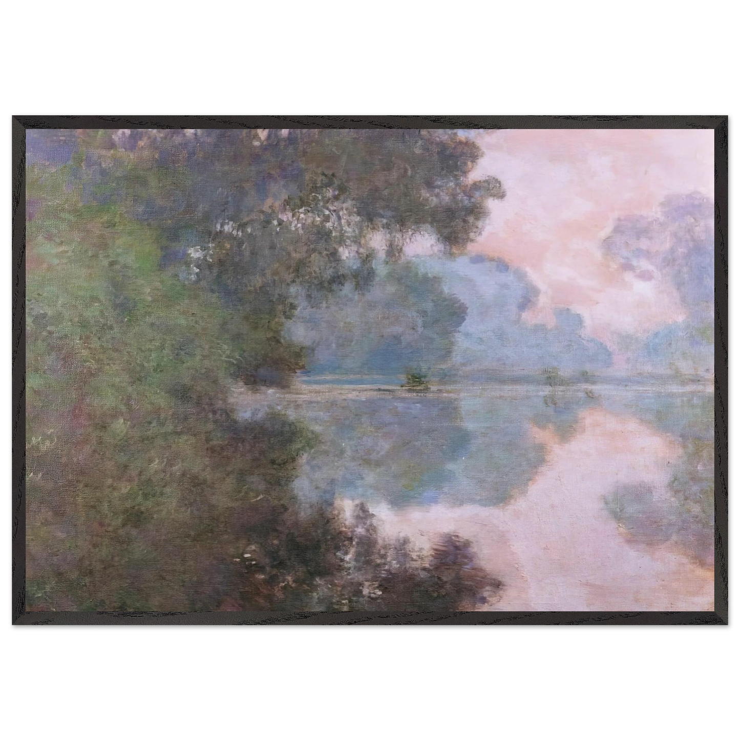 Morning on the Seine near Giverny - claude monet Framed Art Print – Black Wooden Frame - Default Title - -Framed Art Print
