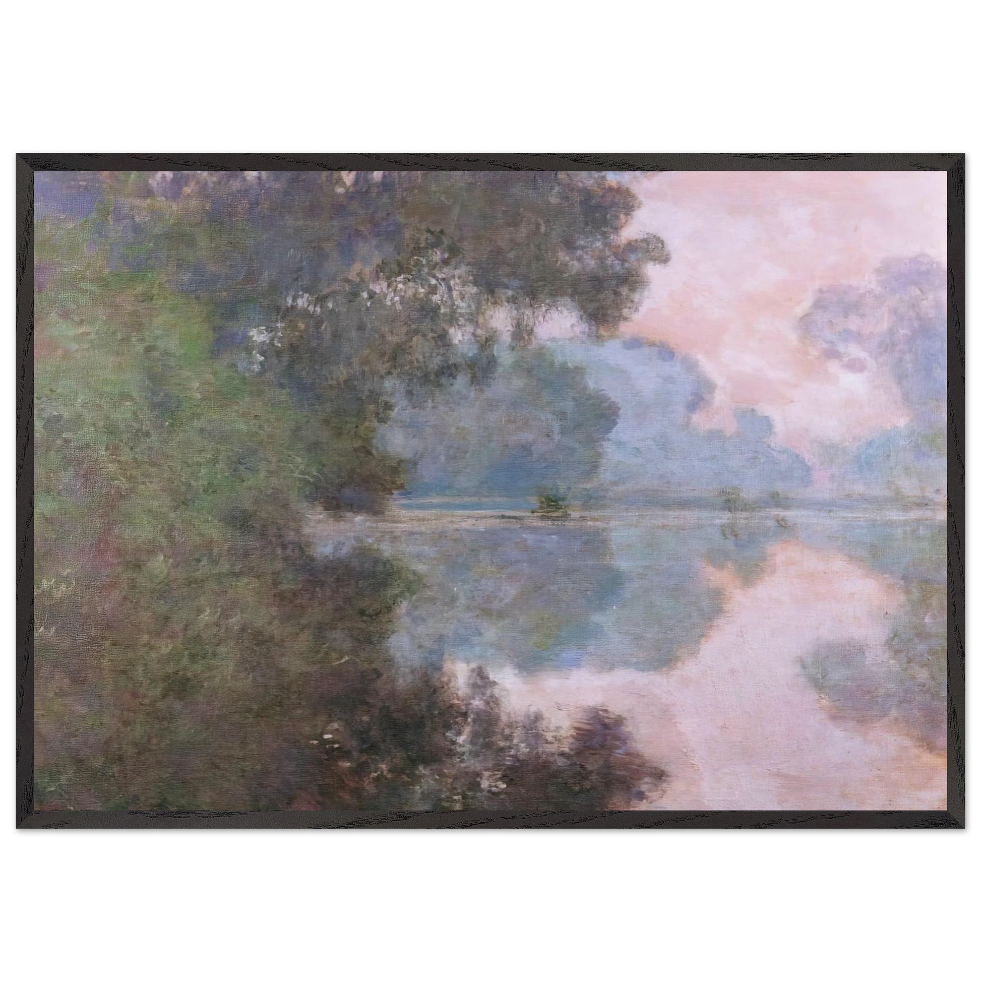 Morning on the Seine near Giverny - claude monet Framed Art Print – Black Wooden Frame - Default Title - -Framed Art Print