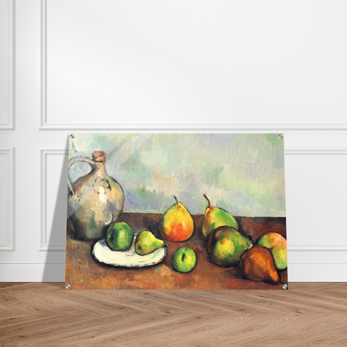 Still life, pitcher and fruit - Paul Cézanne Acrylic Print - 70x100 cm / 28x40″ inches