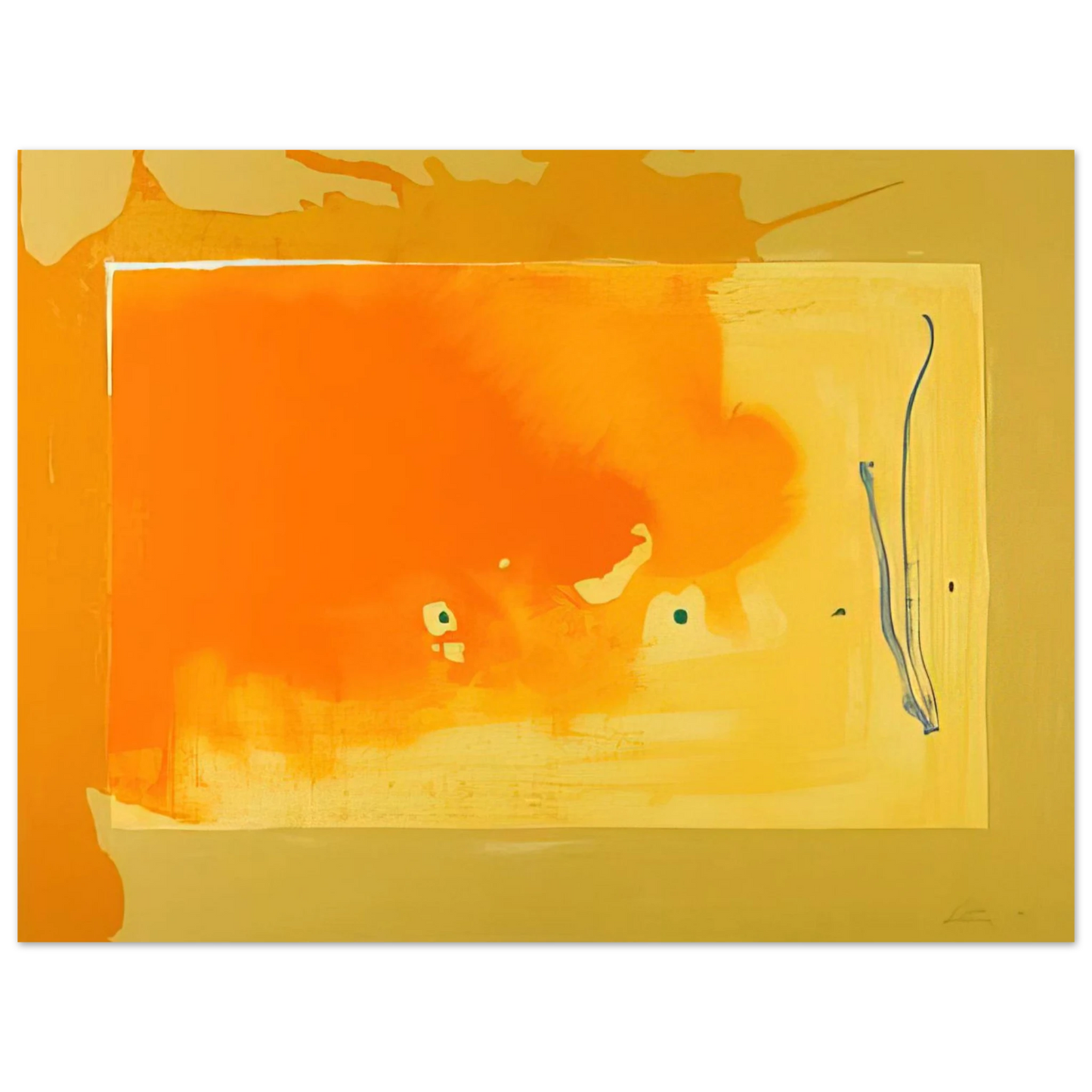 Helen Frankenthaler - Bilbao - 1998 Wall art - 20x25 cm / 8x10 inches - Premium Wooden Framed Poster With Fine Art Paper - White frame