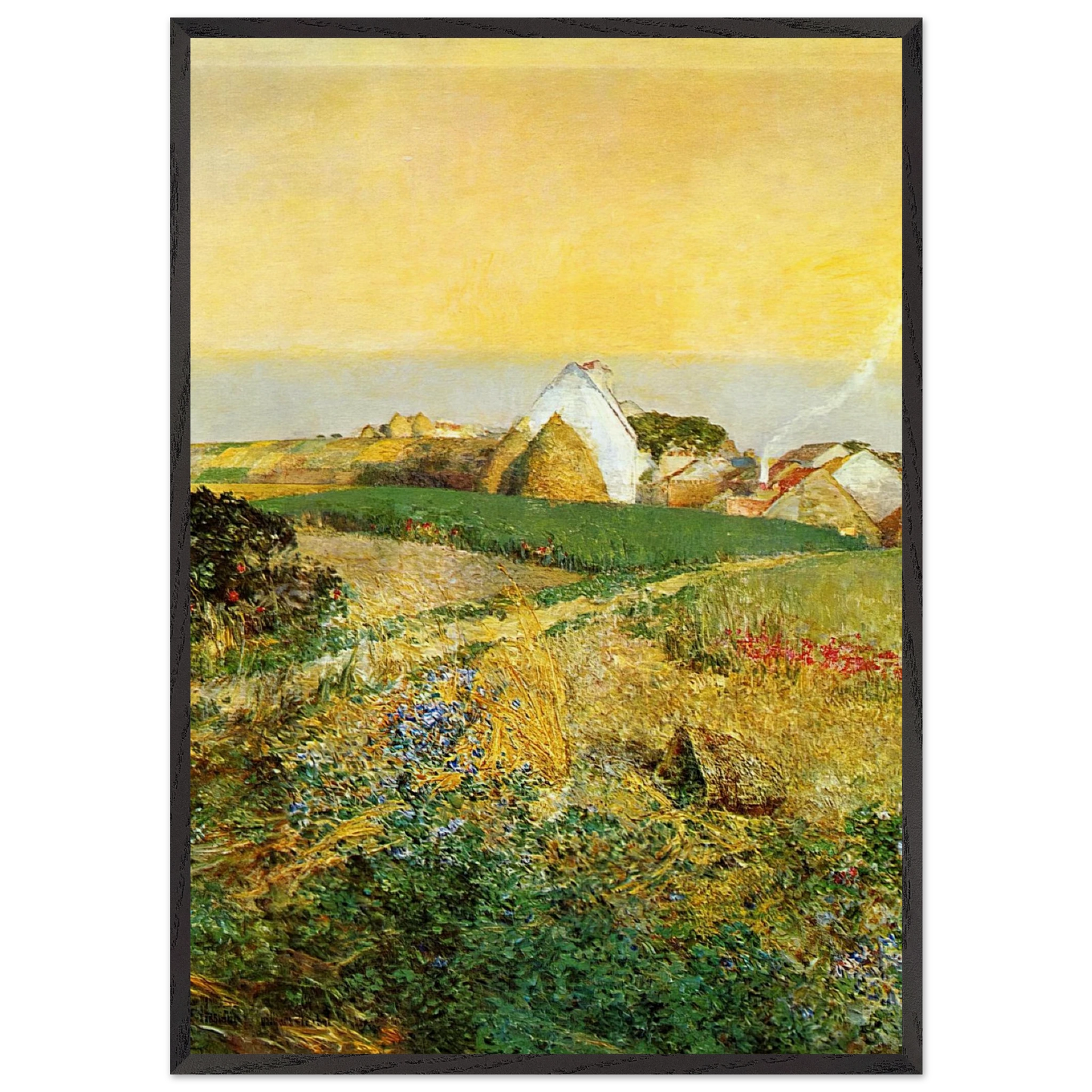 Villers-le-Bel aka The Enchanted Hour - Childe Hassam Framed Art Print – Black Wooden Frame - Default Title - -Framed Art Print