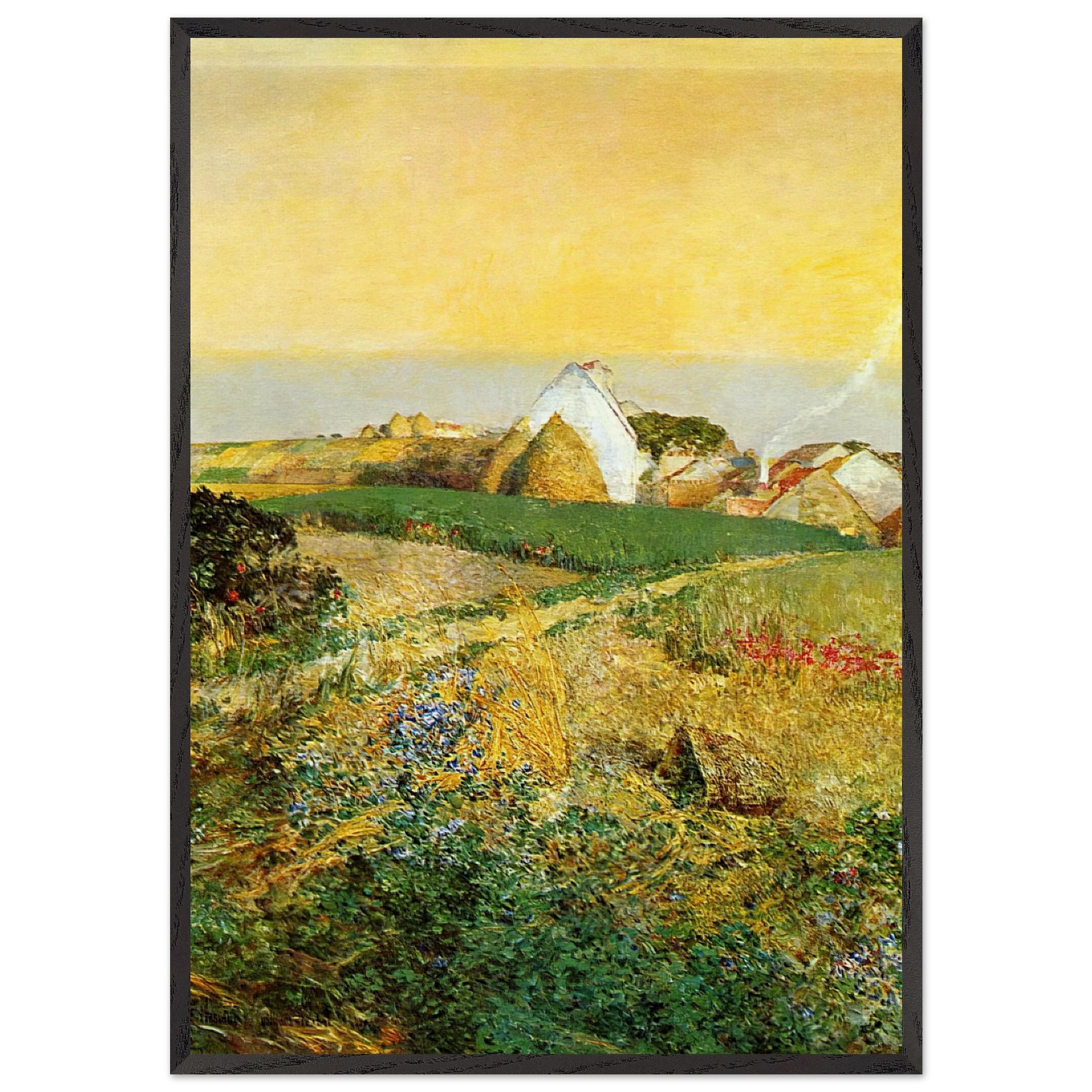 Villers-le-Bel aka The Enchanted Hour - Childe Hassam Framed Art Print – Black Wooden Frame - Default Title - -Framed Art Print