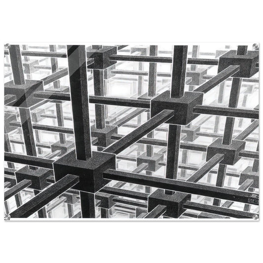 CUBIC SPACE DIVISION - MC Escher Acrylic Print - 70x100 cm / 28x40″ inches | MC Escher Wall Art | MC Escher Prints