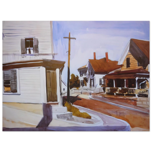 Edward Hopper - Street Corner Fine Art Poster - 13x18 cm / 5x7 inches