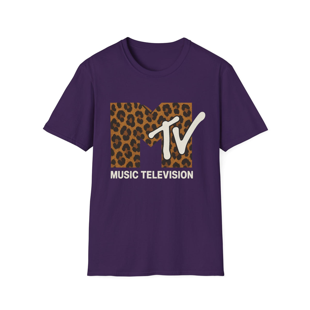 Vintage MTV Cheetah Print Graphic T-Shirt Retro Music Television 80s 90s Throwback Band Tee Unisex Animal Print Rock Shirt