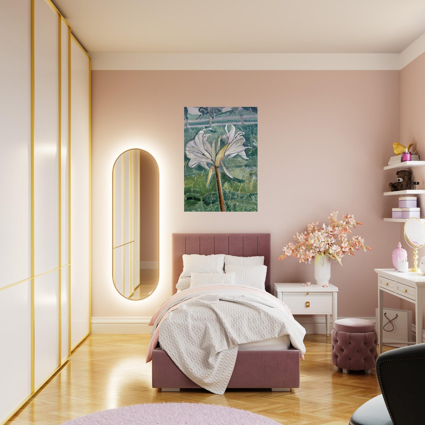 Lily growing in a field by the sea - 1927 - Grace Cossington Smith Brushed Aluminum Print - 70x100 cm / 28x40 inches | Grace Cossington Smith Aluminum Print | Grace Cossington Smith Prints