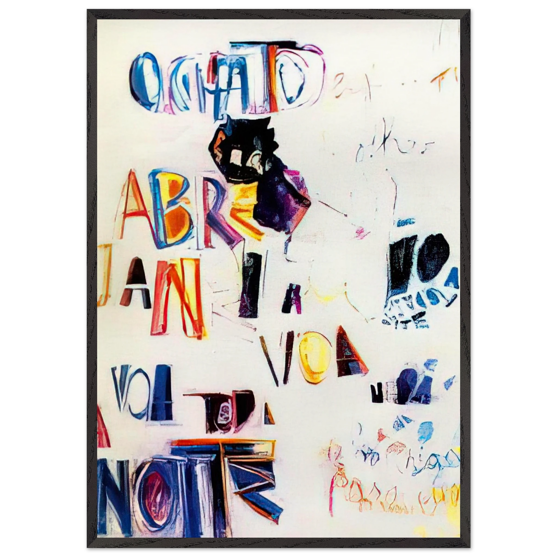 O Gato - 1967 - Joao Vieira Framed Art Print – Black Wooden Frame - Default Title - -Framed Art Print