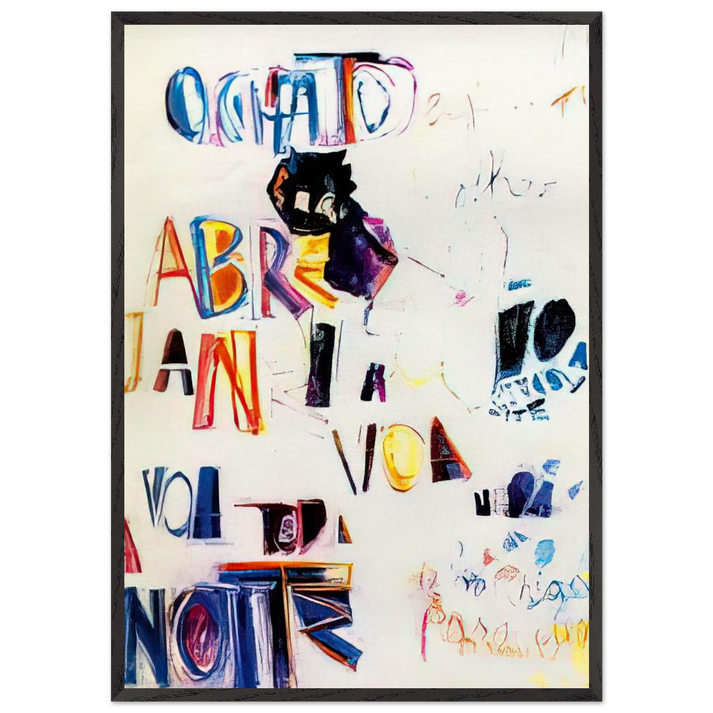 O Gato - 1967 - Joao Vieira 70x100 cm / 28x40 inches Framed Art Print – Black Wooden Frame