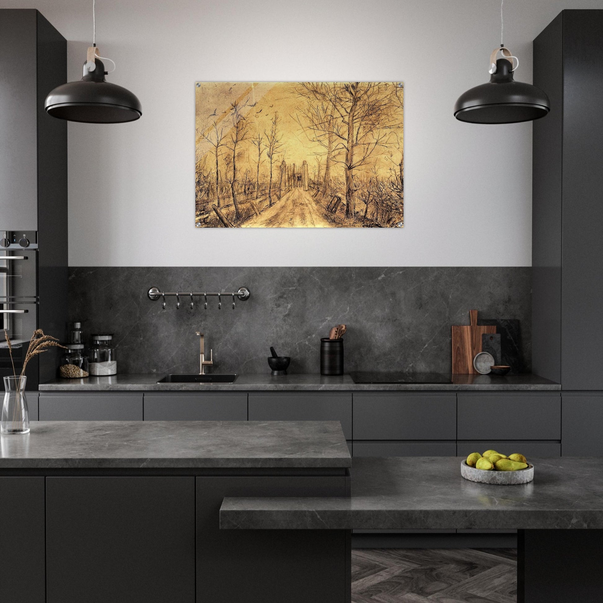 Driveway - Vincent van Gogh Acrylic Print - 70x100 cm / 28x40″ inches