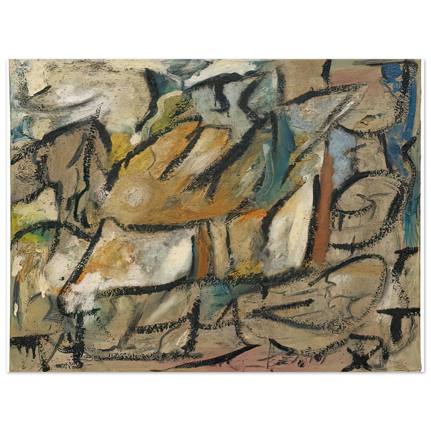 Helen Frankenthaler - August Weather, 1951- Wall Art - 21x29.7 cm / 8x12" - Fine Art Poster - -