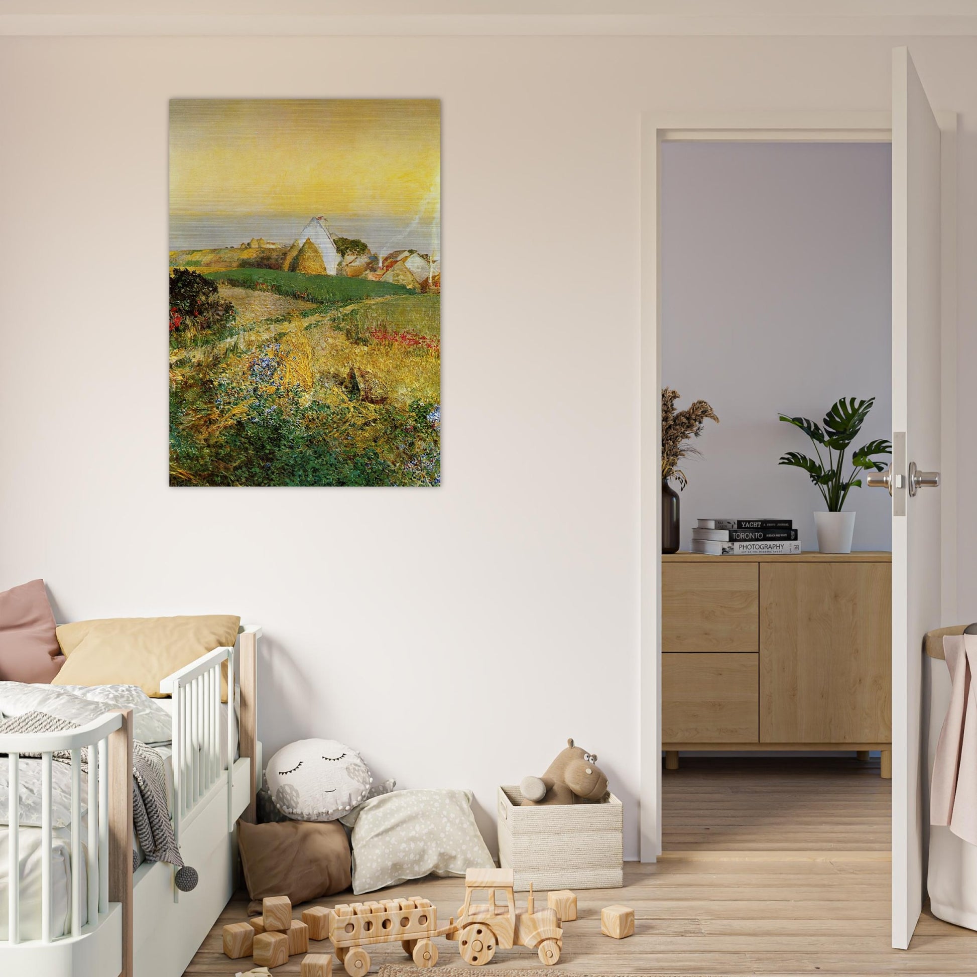 Villers-le-Bel aka The Enchanted Hour - Childe Hassam Brushed Aluminum Print - 70x100 cm / 28x40 inches | Childe Hassam Aluminum Print | Childe Hassam Prints