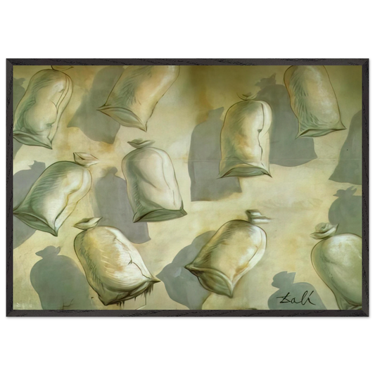 SET DESIGN FOR THE BALLET LOS SACOS DEL MOLINERO 2 - Salvador Dali Framed Art Print – Black Wooden Frame - Default Title - -Framed Art Print