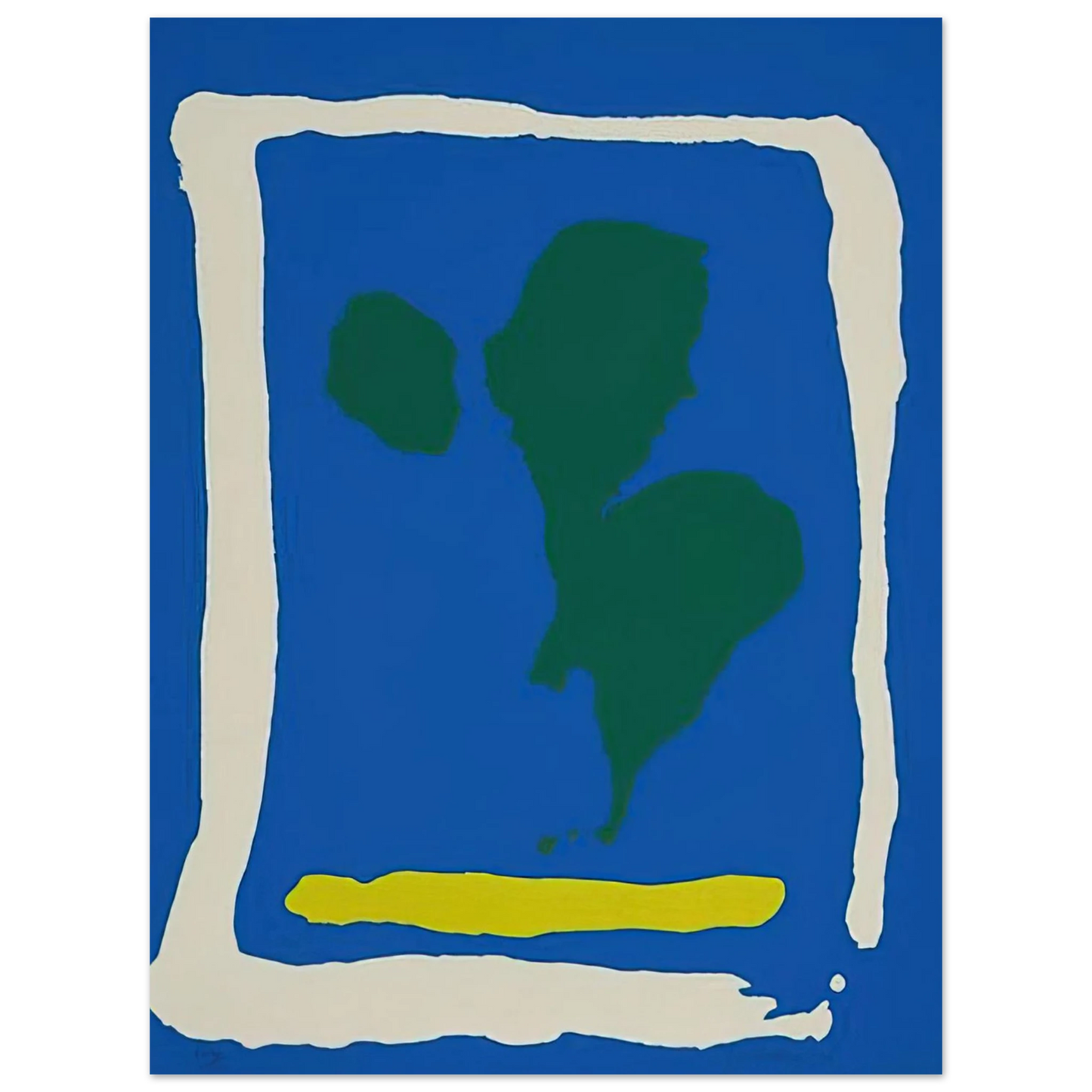 Helen Frankenthaler - Air Frame - 1965 Wall art - A1 (59.4 x 84.1  cm) - Premium Wooden Framed Poster With Fine Art Paper - White frame