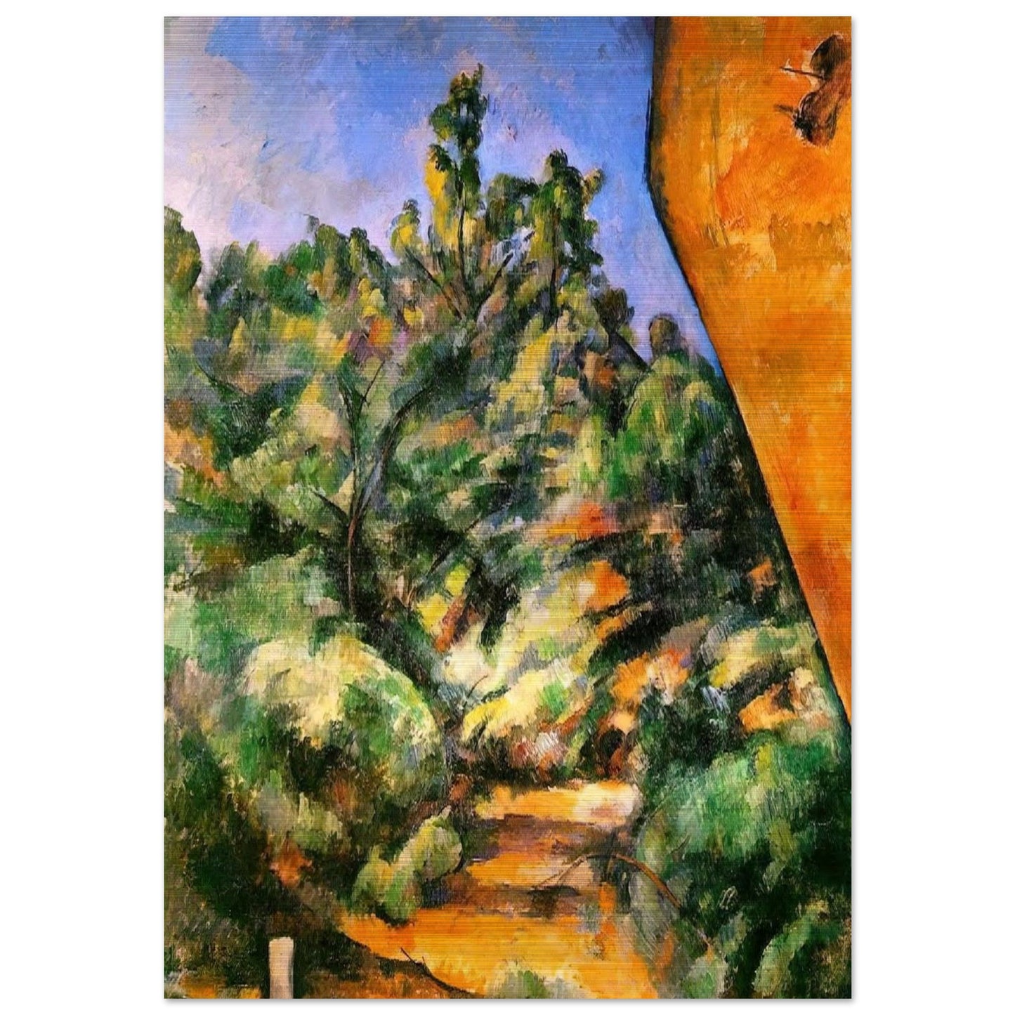 Bibemus. The Red Rock - Paul Cézanne Brushed Aluminum Print - 70x100 cm / 28x40 inches | Paul Cézanne Aluminum Print | Paul Cézanne Prints