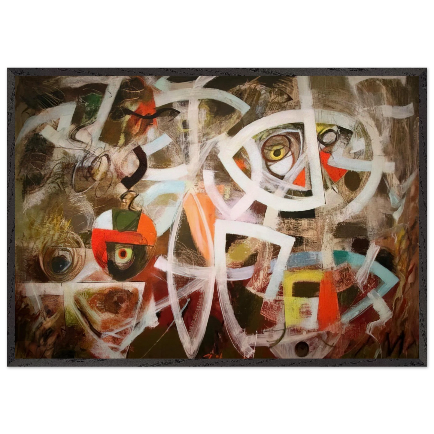 Maneuver for Position - 1947 - Bradley Walker Tomlin Framed Art Print – Black Wooden Frame - Default Title - -Framed Art Print