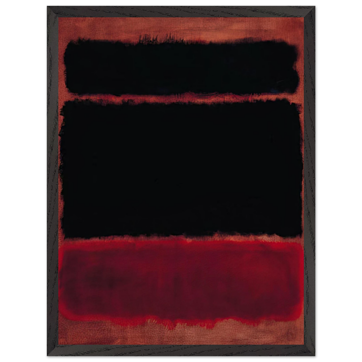 Mark Rothko - Black in Deep Red - 1957 Wall Art - 30x40 cm / 12x16 inches - Premium Wooden Framed Poster With Fine Art Paper - Black frame