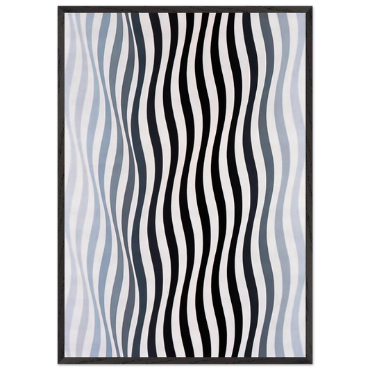 ARREST 1 1965 - Bridget Riley Framed Art Print – Black Wooden Frame - Default Title - -Framed Art Print