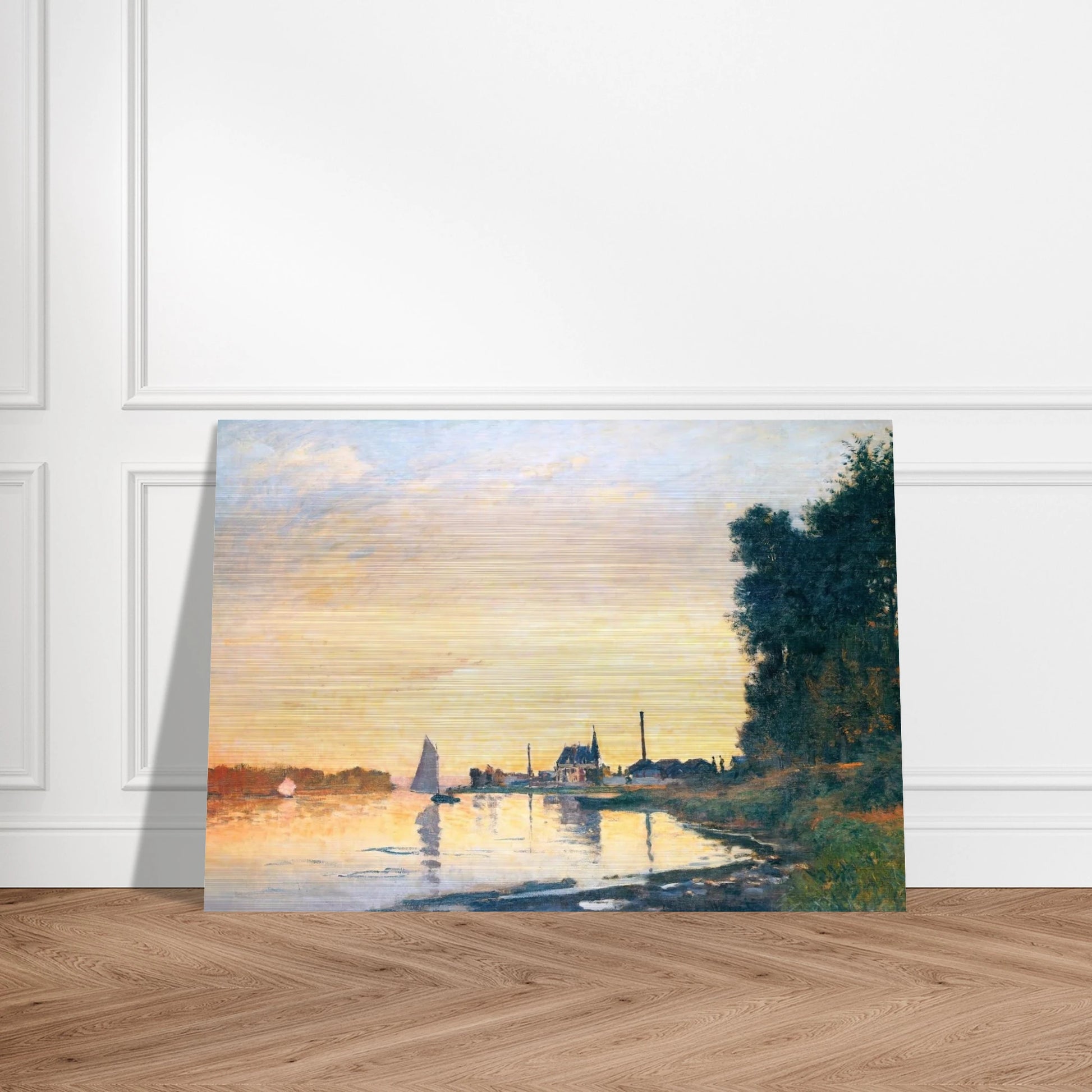 Argenteuil, Late Afternoon - claude monet Brushed Aluminum Print - 70x100 cm / 28x40 inches | claude monet Aluminum Print | claude monet Prints