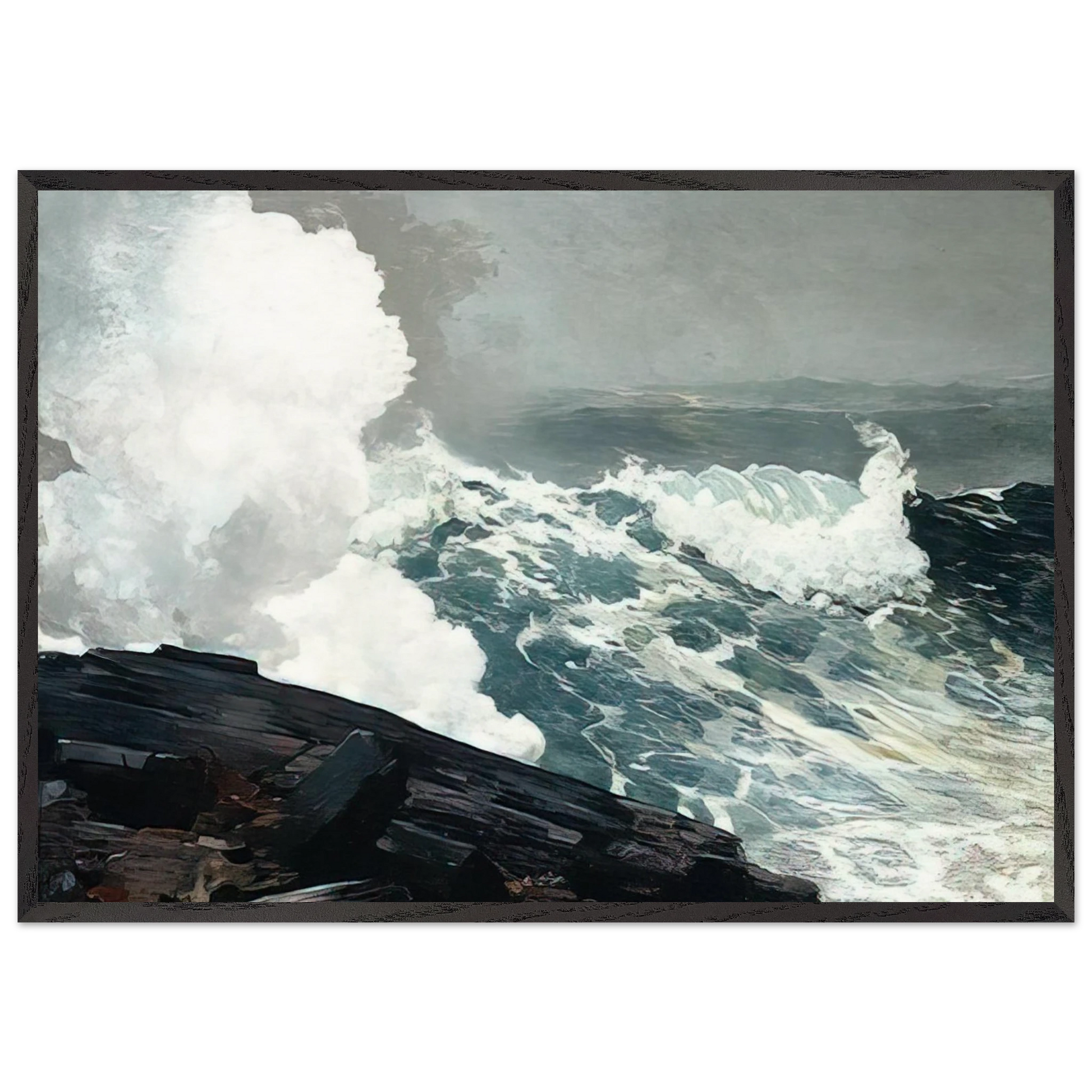 NORTHEASTER - Winslow Homer Framed Art Print – Black Wooden Frame - Default Title - -Framed Art Print