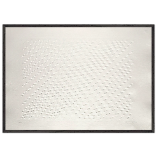 Untitled Hommage a Santomaso - Spatialism - Enrico Castellani Framed Art Print – Black Wooden Frame - Default Title - -Framed Art Print