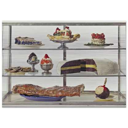 PASTRY CASE I 1962 - Claes Oldenburg Brushed Aluminum Print - 70x100 cm / 28x40 inches | Claes Oldenburg Aluminum Print | Claes Oldenburg Prints