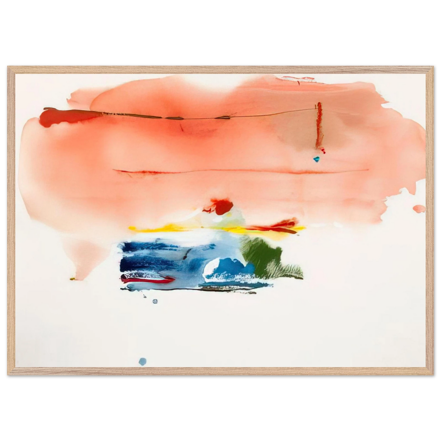 Helen Frankenthaler - Santa Fe II - 1986 Wall art - 27x35 cm / 11x14 inches - Premium Wooden Framed Poster With Fine Art Paper - White frame
