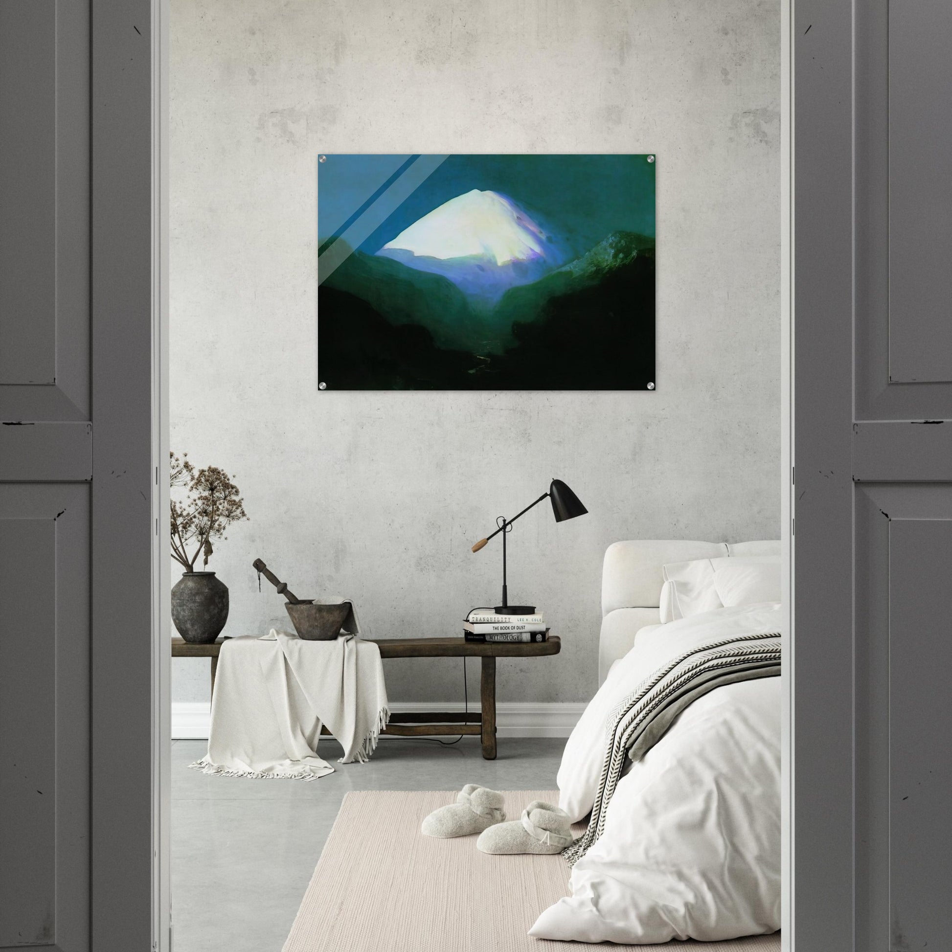 Elbrus. Moonlit Night - Arkhyp Kuindzhi Acrylic Print - 70x100 cm / 28x40″ inches | Arkhyp Kuindzhi Wall Art | Arkhyp Kuindzhi Prints