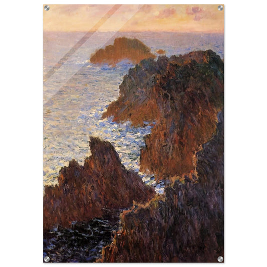 Rocks at Belle-Ile, Port-Domois - claude monet Acrylic Print - 70x100 cm / 28x40″ inches