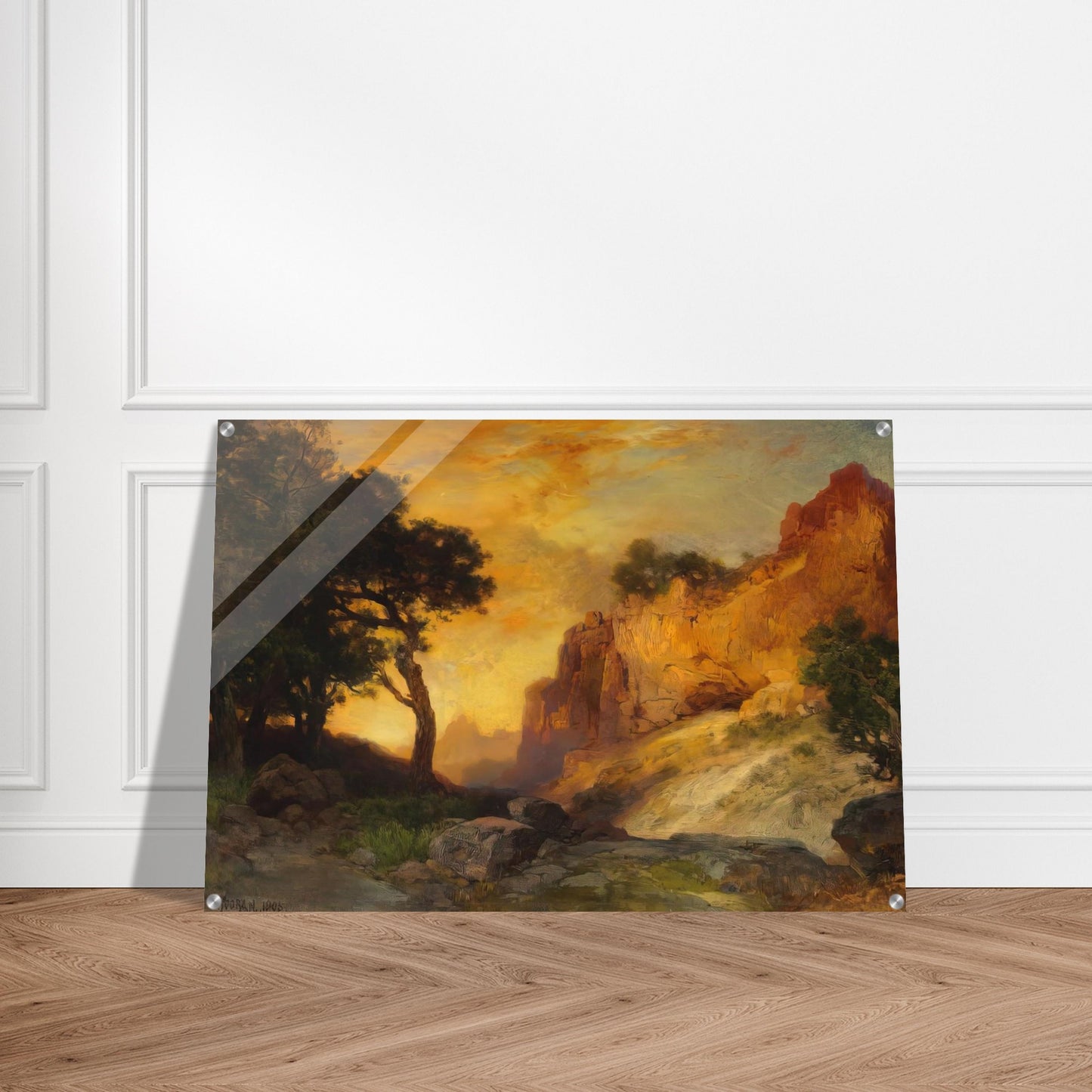 A Side Canyon - Thomas Moran Acrylic Print - 70x100 cm / 28x40″ inches | Thomas Moran Wall Art | Thomas Moran Prints