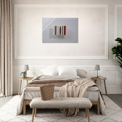 Relief Construction in White, Black and Maroon - 1963 - Victor Pasmore Acrylic Print - 70x100 cm / 28x40″ inches | Victor Pasmore Wall Art | Victor Pasmore Prints