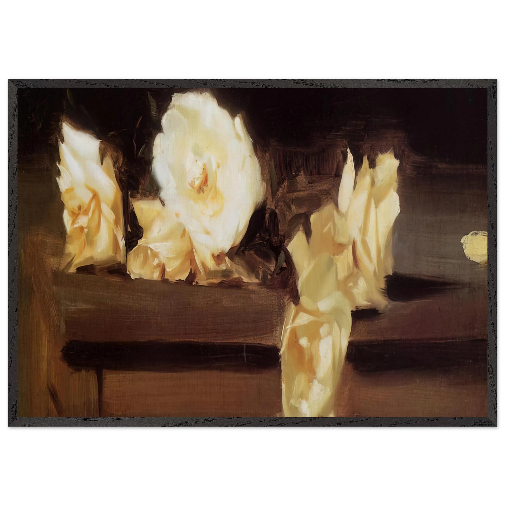 Roses N2 - John Singer Sargent Framed Art Print – Black Wooden Frame - Default Title - -Framed Art Print