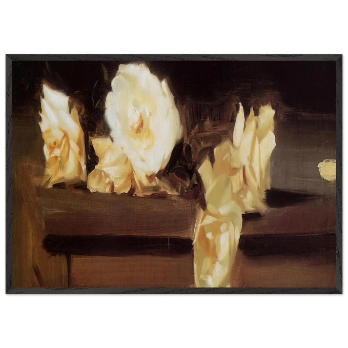 Roses N2 - John Singer Sargent 70x100 cm / 28x40 inches Framed Art Print – Black Wooden Frame