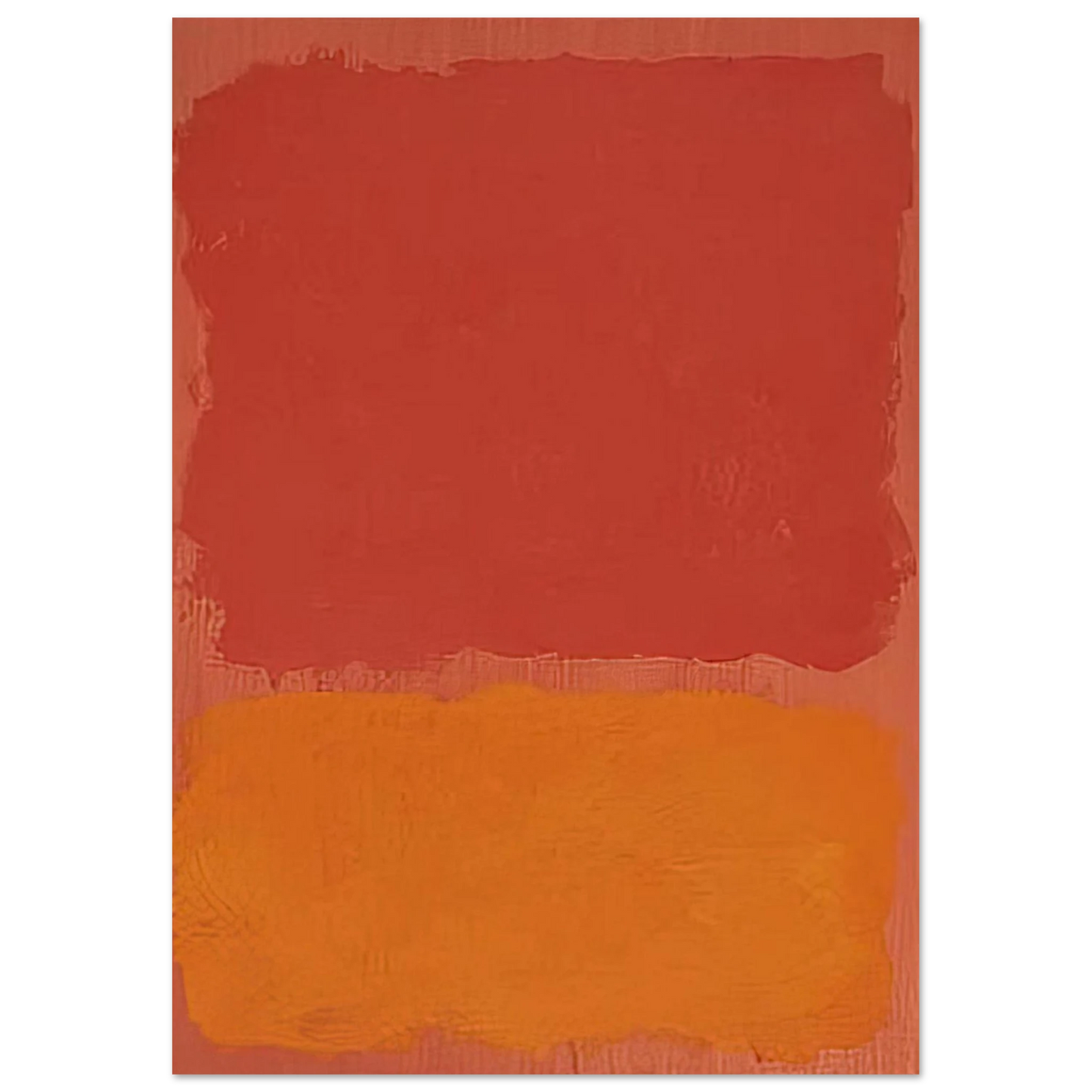 Mark Rothko - Untitled Red and Orange on Salmon - 1969 Wall Art - 60x80 cm / 24x32 inches - Premium Wooden Framed Poster With Fine Art Paper - Black frame