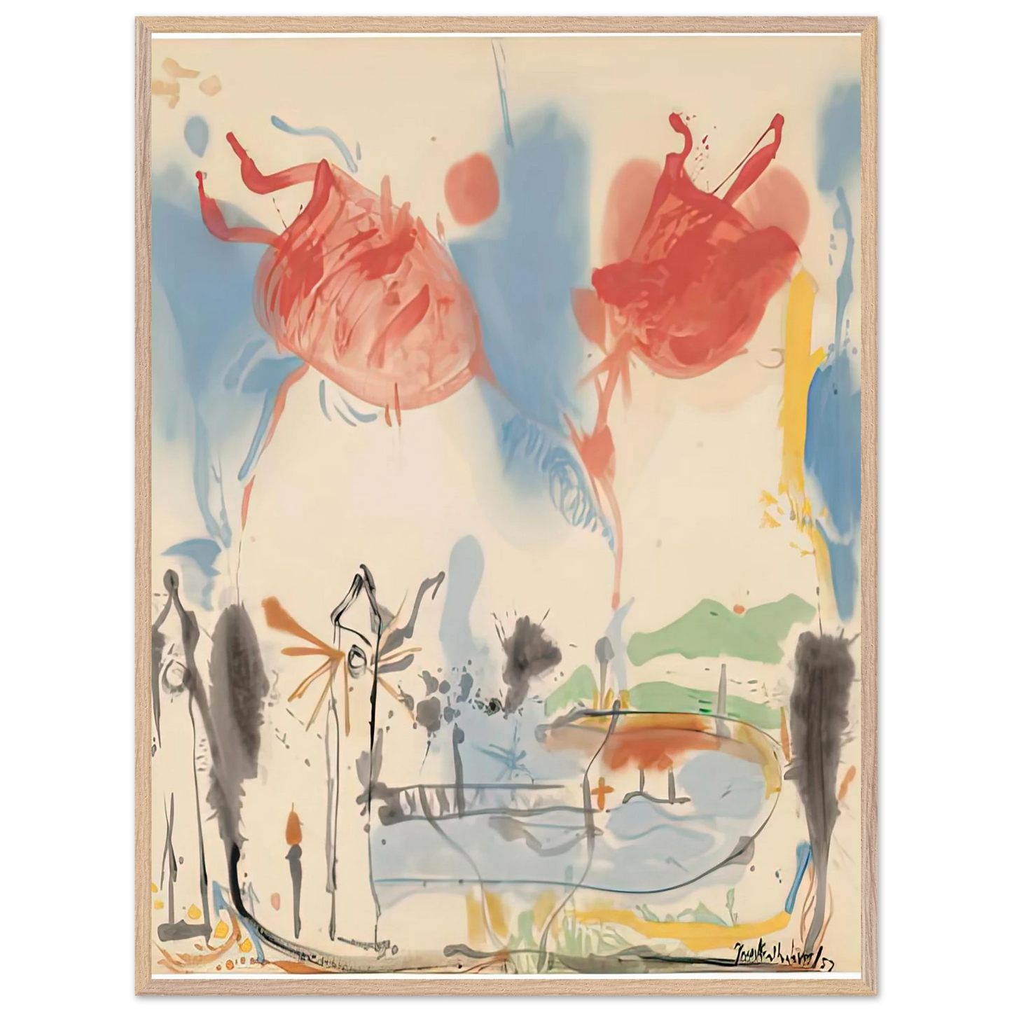 Helen Frankenthaler - Round Trip, 1957- Wall Art - 28x40 inches / 70x70 cm - Canvas (Imperial) - -