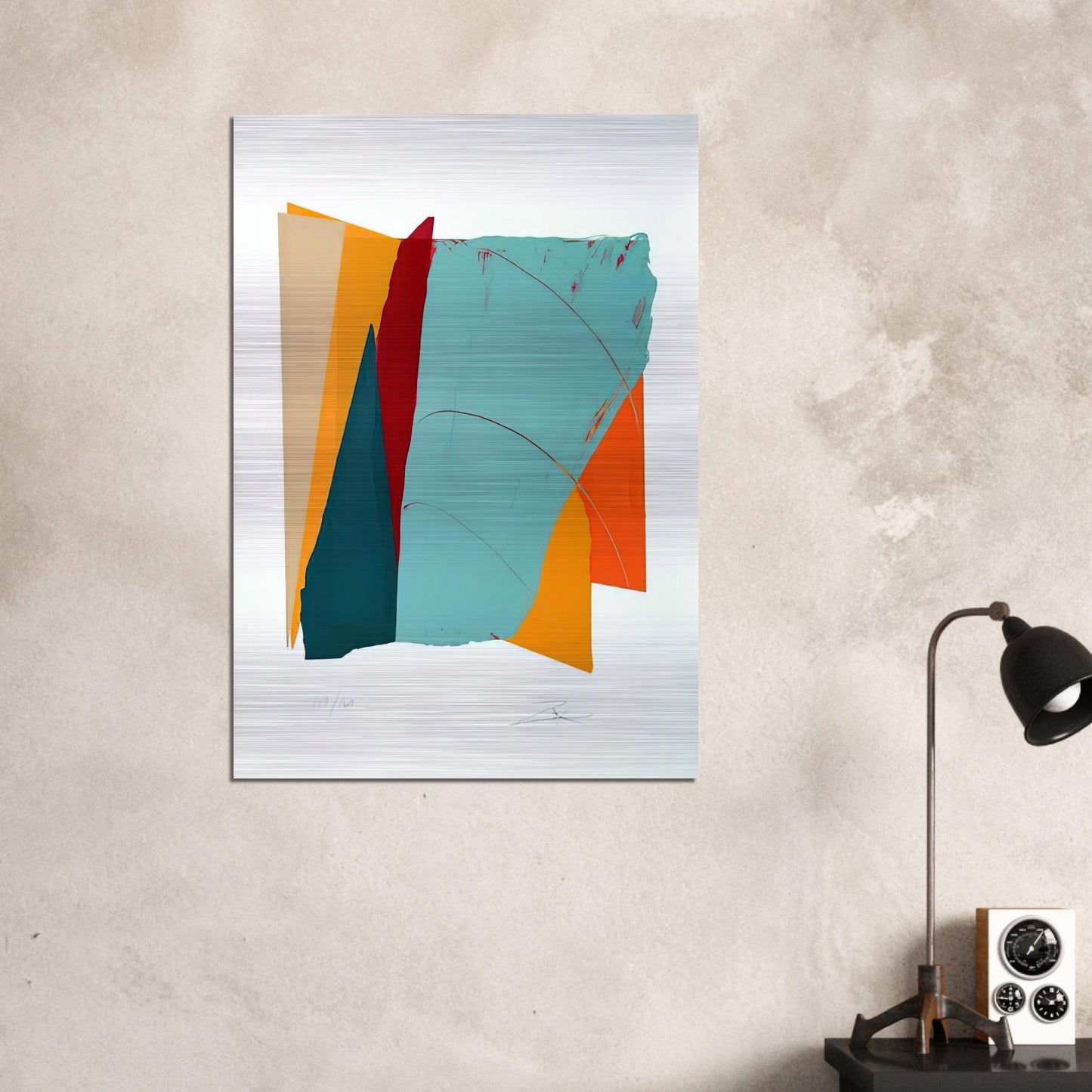 Red Line II - 1979 - Larry Zox Brushed Aluminum Print - 70x100 cm / 28x40 inches | Larry Zox Aluminum Print | Larry Zox Prints