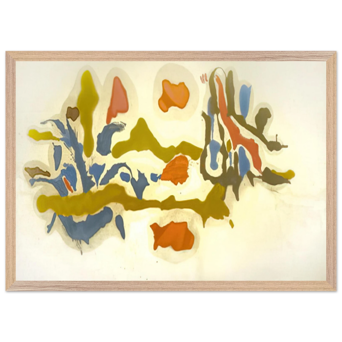 Helen Frankenthaler - Seascape with Dunes - 1962 Wall art - A3 (29.7 x 42  cm) - Premium Wooden Framed Poster With Fine Art Paper - Black frame