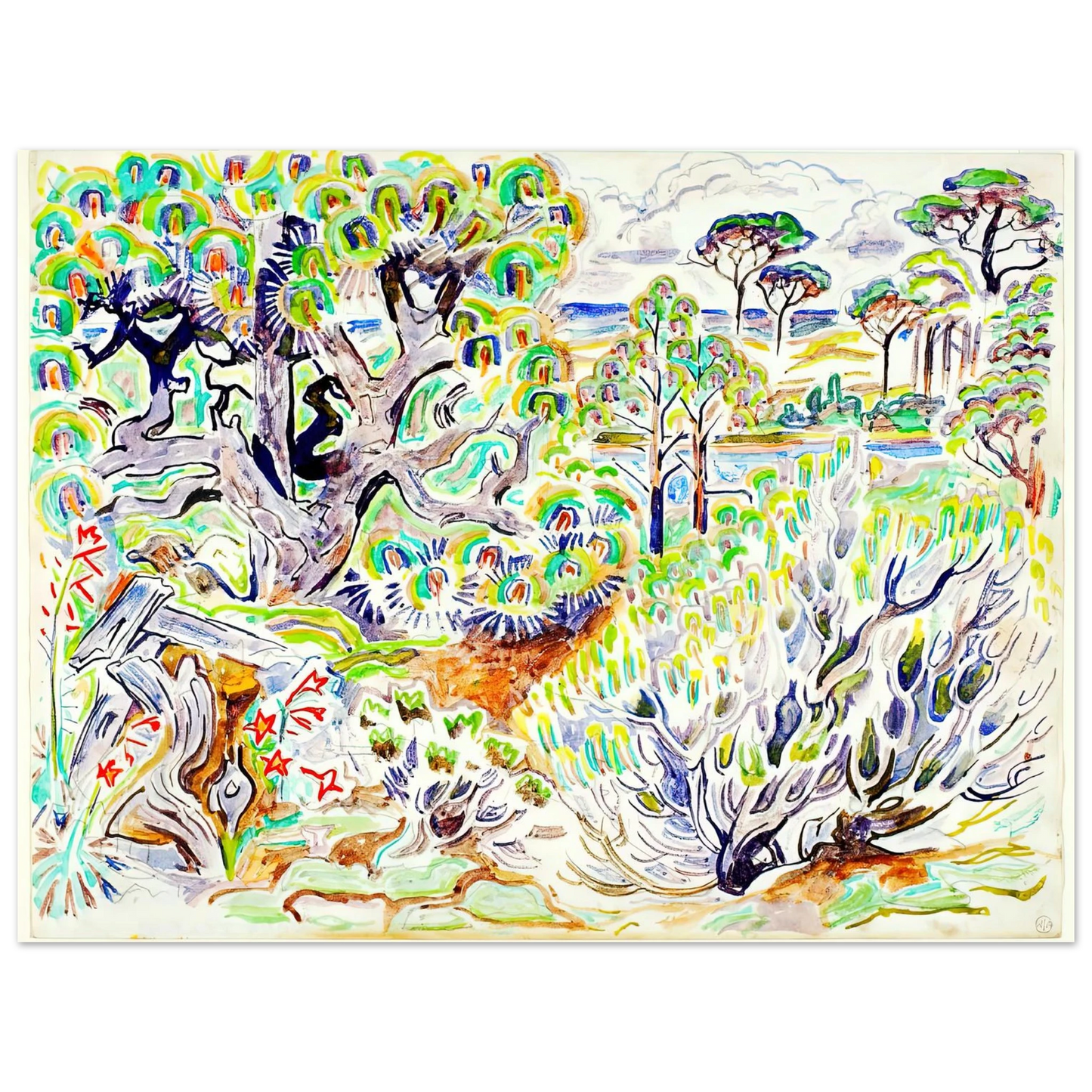 Walter Inglis Anderson - Walter Anderson Wall art - 15x20 cm / 6x8 Inches - Premium Wooden Framed Poster With Fine Art Paper - Black frame