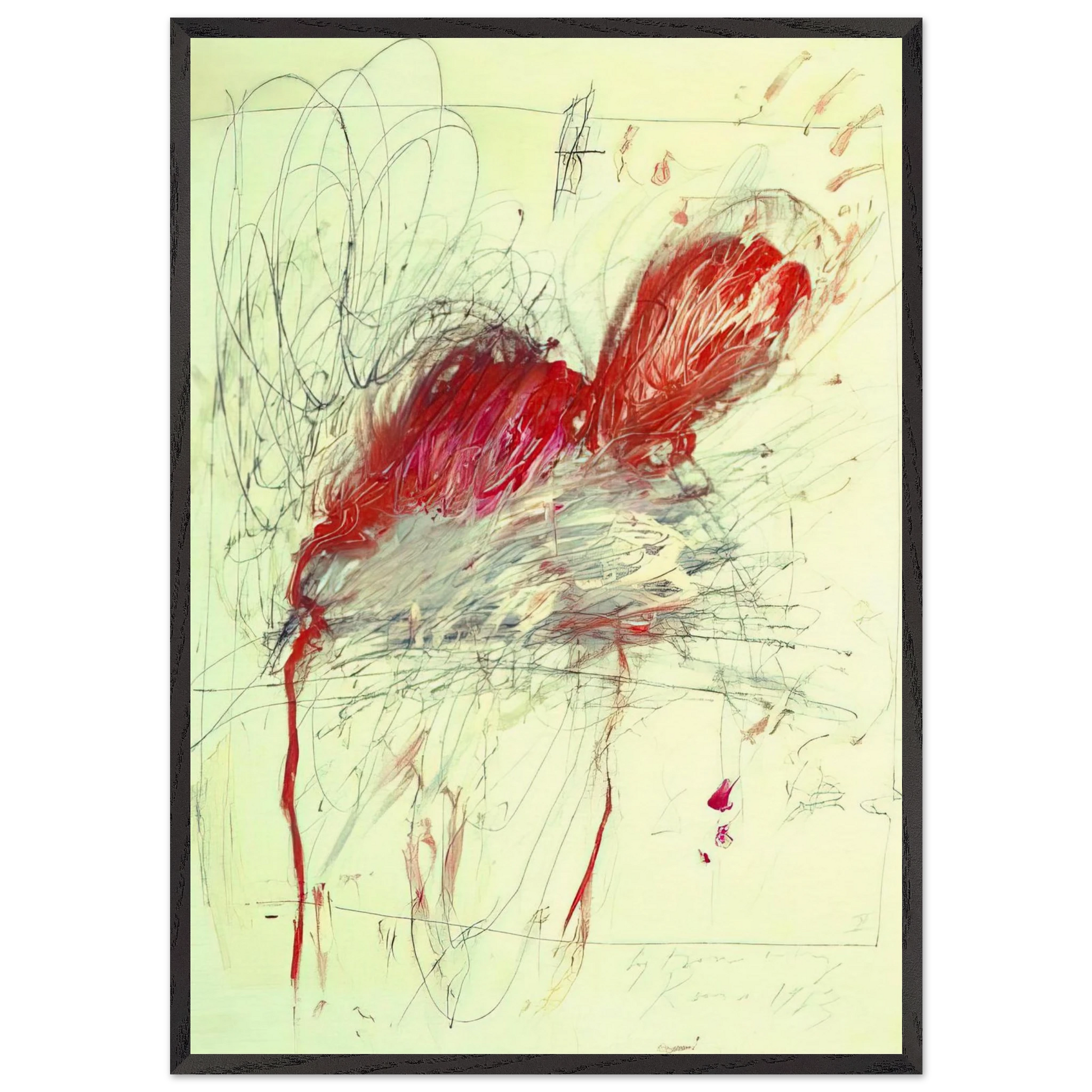 Leda and the Swan - Cy Twombly Framed Art Print – Black Wooden Frame - Default Title - -Framed Art Print