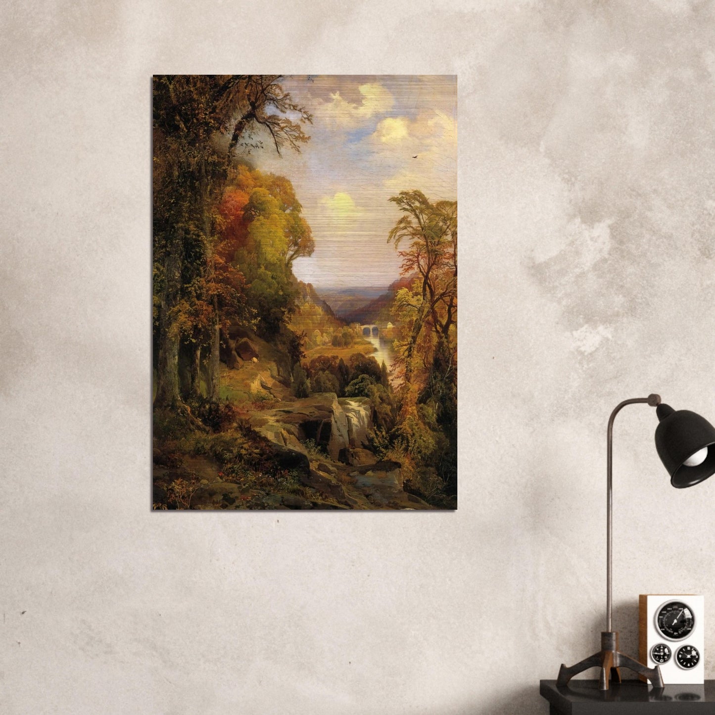 On the Wissahickon near Chestnut Hill - Thomas Moran Brushed Aluminum Print - 70x100 cm / 28x40 inches | Thomas Moran Aluminum Print | Thomas Moran Prints