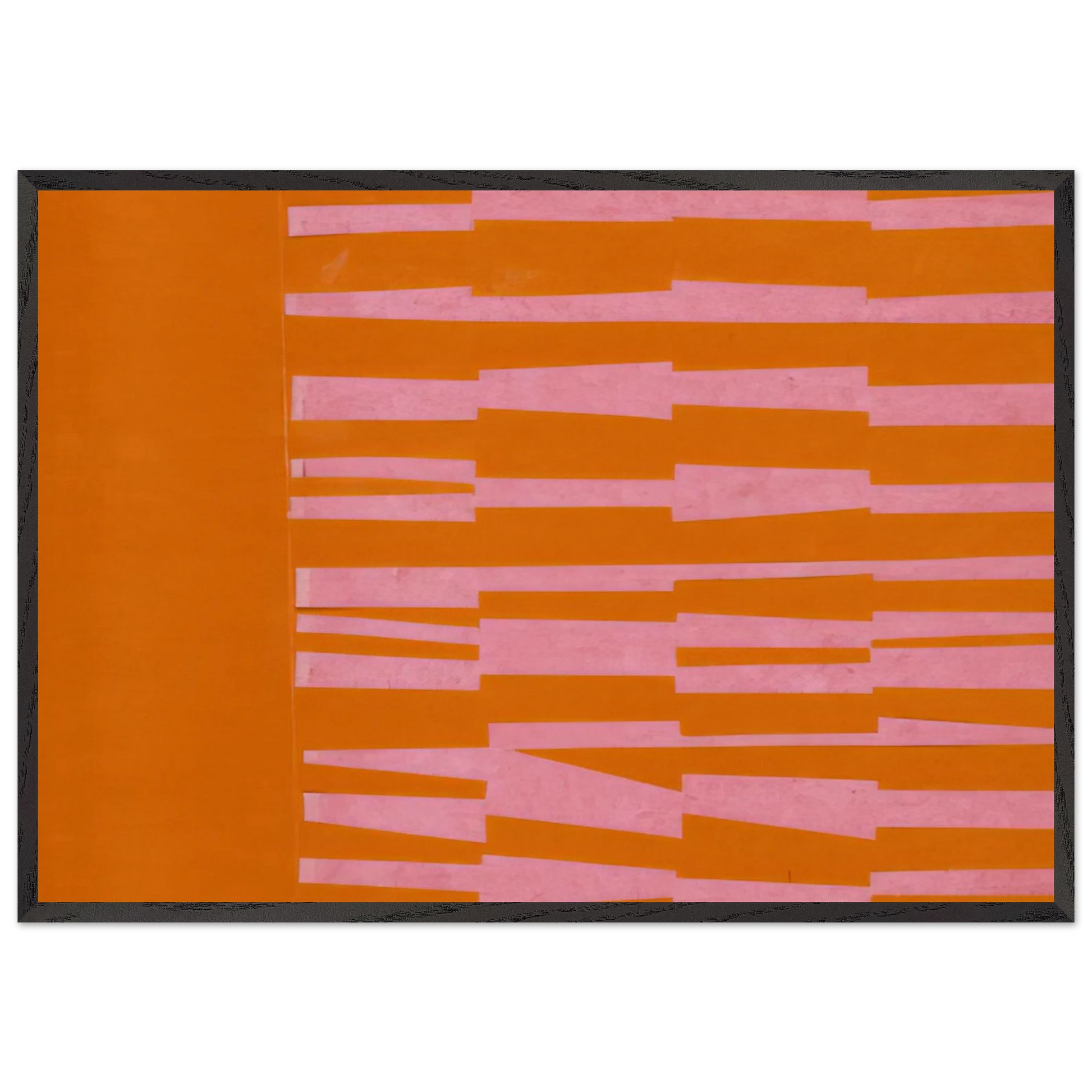 Pink and Orange from the series Line Form Color - Ellsworth Kelly Framed Art Print – Black Wooden Frame - Default Title - -Framed Art Print