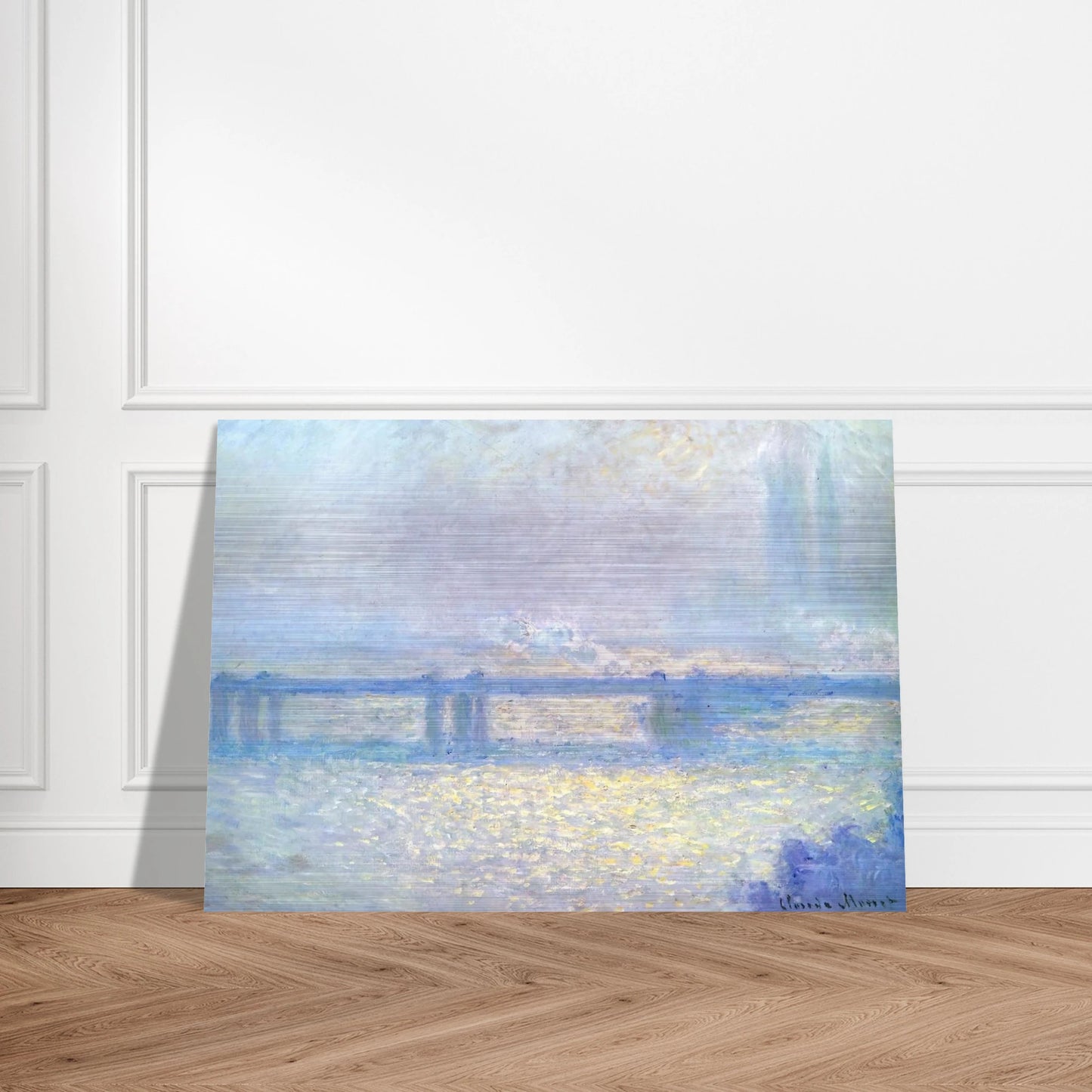 Charing Cross Bridge, Overcast Weather - claude monet Brushed Aluminum Print - 70x100 cm / 28x40 inches | claude monet Aluminum Print | claude monet Prints