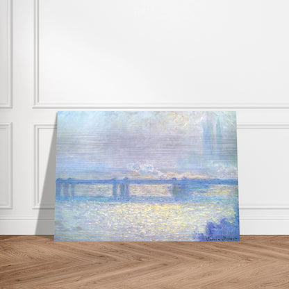 Charing Cross Bridge, Overcast Weather - claude monet Brushed Aluminum Print - 70x100 cm / 28x40 inches | claude monet Aluminum Print | claude monet Prints